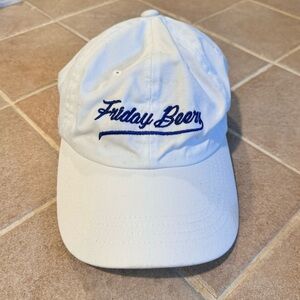 Friday Beers The Classics White Cap with Blue Embroidery